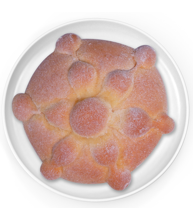Pan de muerto grande tradicional